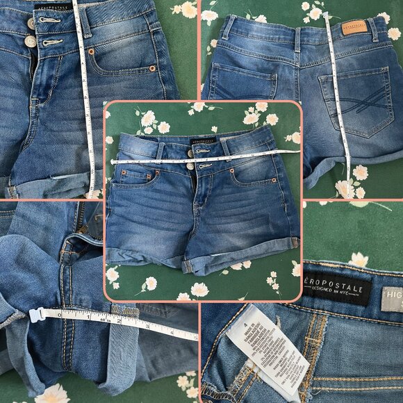 Summer Short Shorts Light Wash Tan White Denim High Waist BUNDLE LOT 5 GOOD - Picture 2 of 6